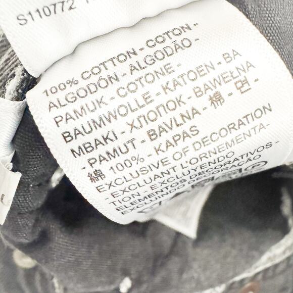 Levi's Ribcage Straight Ankle Gray Black Wash Contrast Stich Denim Jeans Size 25 - Picture 8 of 9